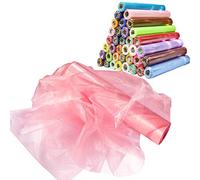 Time to Sparkle 26M x 29cm Sheer Organza Roll Sash Fabric Table Runner Sashes Chair Cover Bows Swags Wedding Party - Coral