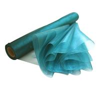 Time to Sparkle 2PCS 26M x 29cm Sheer Organza Roll Sash Fabric Table Runner Sashes Chair Cover Bows Swags Wedding Party (Teal Green)