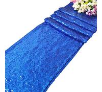 Time to Sparkle 2pcs Glitter Sequin Table Runner 12x108inches Chair Sashes Swags Wedding Party Table Decoration- Sequin Royal Blue