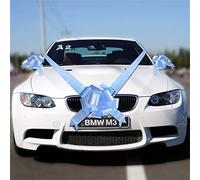 Time to Sparkle 3 Bows + 7M Ribbon Wedding Car Ribbon Decoration Kit Wrapping Large Bow (Baby Blue)