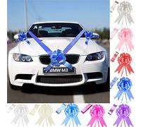 Time to Sparkle 3 Bows + 7M Ribbon Wedding Car Ribbon Decoration Kit Wrapping Large Bow (Royal Blue)