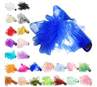 Time to Sparkle 3 Rolls 26M X 29cm Royal Blue Sheer Organza Roll Fabric Chair Cover Sash Bows Table Runner Sashes Swags Wedding Party 38+ Colors Option