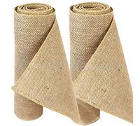 Time to Sparkle 30cmx20M (2 Rolls, 30cmx10M/Roll) Hessian Roll Table Runner Rustic Burlap Fabric Sewed Edge Vintage Shabby Chic