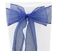 Time to Sparkle 30PCS 17x280cm Organza Chair Sashes Wider Fuller Cover Party Decoration Bow Sashes for Wedding -Navy Blue