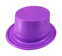 Time to Sparkle 48 Pack of Glitter Topper Hat Unisex Gangster Style Plastic Party Hats for Kids Teens and Adult Fancy Dress Party Headwear Accessory, Glitter Topper-Purple