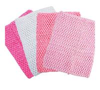 Time to Sparkle 4pcs Crochet Tube Top Crochet Tutu Infant Dress Baby Girls Skirt Pettiskirt, 10"x12", Mix-Pink Shade