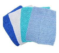 Time to Sparkle 4pcs Crochet Tube Top Crochet Tutu Infant Dress Baby Girls Skirt Pettiskirt, 6"x6", Mix-Blue Shade