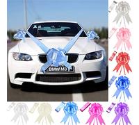 Time to Sparkle 5 Bows + 7M Ribbon Wedding Car Ribbon Decoration Kit Wrapping Large Bow (Baby Blue)