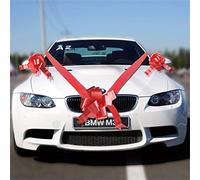 Time to Sparkle 5 Bows + 7M Ribbon Wedding Car Ribbon Decoration Kit Wrapping Large Bow (Red)