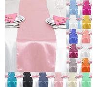 Time to Sparkle 5 Pack Satin Table Runners 12"x108"inch Chair Sashes Swags Wedding Party Table Decoration - Pink