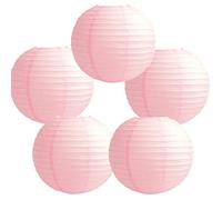 Time to Sparkle 5 Pack Tissue Paper Round Lanterns LampShade Lamp Shade Wedding Birthday Party Decoration | Light Pink, 8"(20cm) |