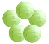 Time to Sparkle 5 Pack Tissue Paper Round Lanterns LampShade Lamp Shade Wedding Birthday Party Decoration | Apple Green, 24"(60cm) |