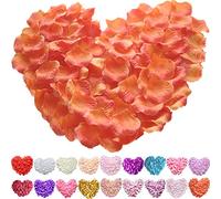 Time to Sparkle 500 Silk Rose Petals Flower Confetti Wedding Flowers Engagement Party Decoration - Sunset Orange