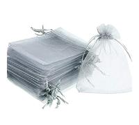 Time to Sparkle 50pcs Pouches Organza Gift Bags Oragnza Wedding Party Favour Jewellery, 20x30cm, Silver