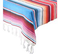 Time to Sparkle 58 x 84 Inch Mexican Tablecloth Serape Blanket (Sky Blue)
