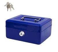 Time to Sparkle 6 Inch Small Lock Box Money Safe with Tray (Blue)