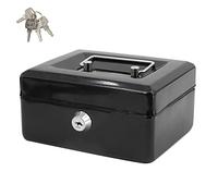 Time to Sparkle 6 Inch Small Lock Box Money Safe with Tray (Gloss Black)