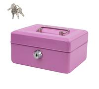Time to Sparkle 6 Inch Small Lock Box Money Safe with Tray (Pink)