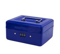Time to Sparkle 6 inch Small Security Lock Box with Coin Tray Metal Material with Stainless Steel Handle 15 * 12 * 13cm Blue
