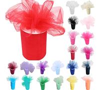 Time to Sparkle 6 Inchs x 100yards/300FT Tulle Roll Spool Tutu Party Birthday Wraping Crafts Bridal Bow Skirt Wedding Decor, Coral