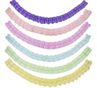 Time to Sparkle 6 Pack Four Leaf Paper Garland 16.5 * 11.5cm Reusable Foldable Towel Garland Ribbon Wedding and Event Party Decoration Hanging Paper Flower Decoration Mix Macaron