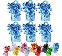 Time to Sparkle 6 Pack Heavy Balloon Weights Foil Helium Latex Balloon Weight Fountain Table Floor Tassle Cone 170g/pc Birthday Party Accessory (Weight-Baby Blue)