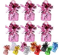Time to Sparkle 6 Pack Heavy Balloon Weights Foil Helium Latex Balloon Weight Fountain Table Floor Tassle Cone 170g/pc Birthday Party Accessory (Weight-Baby Pink)