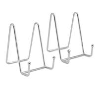 Time to Sparkle 6 Pack Metal Frame Holder 4.5 Inch Plate Holder Display Stand Metal Frame holder stand for Picture, Decorative Plate, Book, Photo Easel Silver