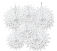 Time to Sparkle 6 Pack Mix Tissue Paper Fan Party Fan Snowflake Christmas Wedding Decoration White