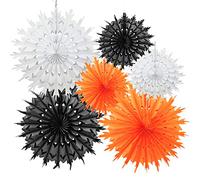 Time to Sparkle 6 Pack Mix Tissue Paper Fan Party Snowflake Christmas Wedding Decoration Mix-Halloween Shade