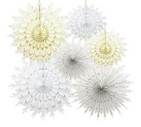 Time to Sparkle 6 Pack Mix Tissue Paper Party Decoration - Snowflake Christmas Wedding Fan Mix - Grey Shade