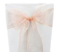 Time to Sparkle 60PCS 17x280cm Organza Chair Sashes Wider Fuller Cover Party Decoration Bow Sashes for Wedding -Peach Melba
