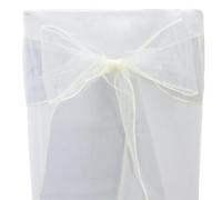 Time to Sparkle 60PCS 17x280cm Organza Chair Sashes Wider Fuller Cover Party Decoration Bow Sashes for Wedding -Ivory