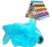 Time to Sparkle 70cm X 10M Organza Roll Sash Fabric Table Runner Sashes Chair Cover Bows Swags for Wedding Party - Aquamarine