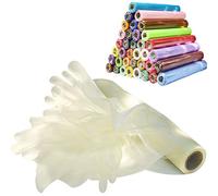 Time to Sparkle 70cm X 10M Organza Roll Sash Fabric Table Runner Sashes Chair Cover Bows Swags for Wedding Party - Ivory