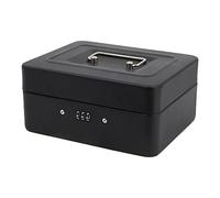 Time to Sparkle 8 inch Small Security Lock Box with Coin Tray Metal Material with Stainless Steel Handle 20 * 16 * 9.5cm Matt Black