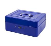 Time to Sparkle 8 inch Small Security Lock Box with Coin Tray Metal Material with Stainless Steel Handle 20 * 16 * 9.5cm Blue