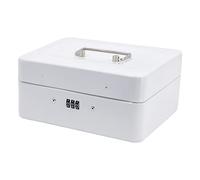 Time to Sparkle 8 Inch Small Security Lock Box with Coin Tray (White)