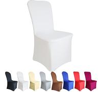 Time to Sparkle 8 Pack Chair Covers Spandex Lycra Stretch Slipcovers Dining Chair Cover Wedding Banquet Party Flat Front (Black)
