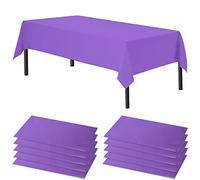 Time to Sparkle 8 Pack Plastic Tablecloths 54" x 108" Plastic Dining Table Cloth Premium Rectangle Table Cover for Parties Wedding Banquet etc Indoor Or Outdoor Purple