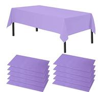 Time to Sparkle 8 Pack Plastic Tablecloths - Lavender | 54" x 108" Plastic Dining Table Cloth Premium Rectangle Table Cover for Parties Wedding Banquet etc Indoor Or Outdoor