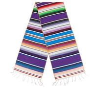 Time to Sparkle Mexican Serape Table Runner 14 X 84 Inches (Purple)
