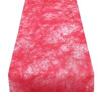 Time to Sparkle Non Woven Tablecloth 30CM X 10M Glitter Metal Tablecloth Roll Reusable Party Table Centerpiece for Wedding Birthday Baby Shower Red