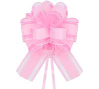 Time to Sparkle Organza Pull Bows 17cm*22cm Gift Wrapping Bows Present with Ribbon Pull String for Christmas Baskets,Party Present,Holiday - Light Pink