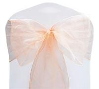 Time to Sparkle Pack of 200 Organza Sashes 22x280cm Wider Sash Fuller Bows Chair Cover Bows Sash for Wedding Party Birthday Decoration - Peach Melba