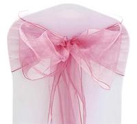 Time to Sparkle Pack of 30 Organza Sashes 22x280cm Wider Sash Fuller Bows Chair Cover Bows Sash for Wedding Party Birthday Decoration - Persian Pink