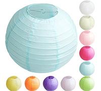 Time to Sparkle Tissue Paper Round Lanterns LampShade Lamp Shade Wedding Birthday Party Decoration | Light Blue, 8"(20cm) |