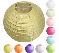 Time to Sparkle Tissue Paper Round Lanterns LampShade Lamp Shade Wedding Birthday Party Decoration | Metal Gold, 16"(40cm) |