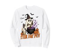 Time to Stir the Pot Funny Raccoon Witch Halloween Cauldron Sweatshirt