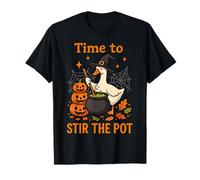 Time To Stir The Pot Spooky Season Funny Halloween Goose T-Shirt